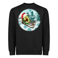 Black Slide Avocado Heavyweight Sweatshirt - FaDigitalArtStudio