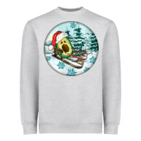 Heather Grey Slide Avocado Heavyweight Sweatshirt - FaDigitalArtStudio