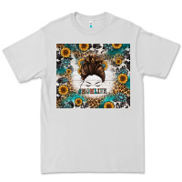 Dove Grey mom life messy bun western Premium Tee - Jasminsmagicworld