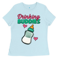 Baby Blue drinking buddies baby bottle Ladies Tee - Jasminsmagicworld