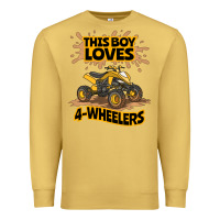 Antique Gold Kids Atv Outfit 4 Wheeler Mudding Gift- Boys Four Wheeler Premium Sweatshirt - minhPixels