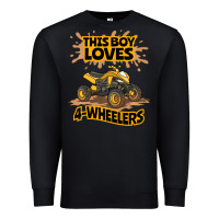 Black Kids Atv Outfit 4 Wheeler Mudding Gift- Boys Four Wheeler Premium Sweatshirt - minhPixels