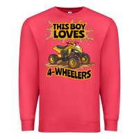 Kids Atv Outfit 4 Wheeler Mudding Gift- Boys Four Wheeler Premium Sweatshirt | Teevron