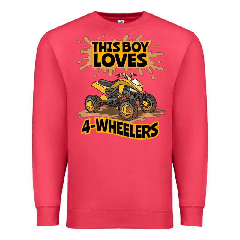 Kids Atv Outfit 4 Wheeler Mudding Gift- Boys Four Wheeler Premium Sweatshirt by minhPixels | Teevron