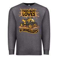 Charcoal Heather Kids Atv Outfit 4 Wheeler Mudding Gift- Boys Four Wheeler Premium Sweatshirt - minhPixels