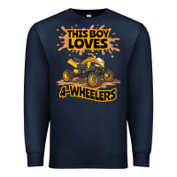 Navy Kids Atv Outfit 4 Wheeler Mudding Gift- Boys Four Wheeler Premium Sweatshirt - minhPixels