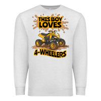 Oatmeal Heather Kids Atv Outfit 4 Wheeler Mudding Gift- Boys Four Wheeler Premium Sweatshirt - minhPixels