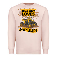 Pale Pink Kids Atv Outfit 4 Wheeler Mudding Gift- Boys Four Wheeler Premium Sweatshirt - minhPixels