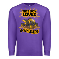 Purple Kids Atv Outfit 4 Wheeler Mudding Gift- Boys Four Wheeler Premium Sweatshirt - minhPixels