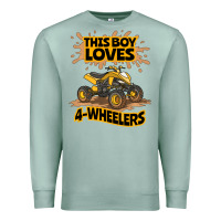 Seafoam Kids Atv Outfit 4 Wheeler Mudding Gift- Boys Four Wheeler Premium Sweatshirt - minhPixels