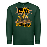 Sports Green Kids Atv Outfit 4 Wheeler Mudding Gift- Boys Four Wheeler Premium Sweatshirt - minhPixels