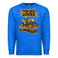 True Royal Kids Atv Outfit 4 Wheeler Mudding Gift- Boys Four Wheeler Premium Sweatshirt - minhPixels