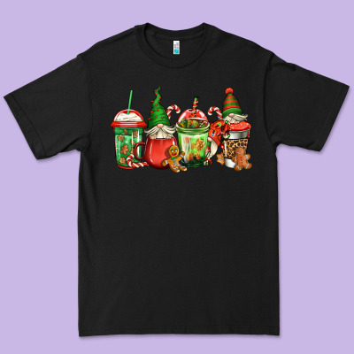 Christmas Gnomes Coffee Premium Tee Designed By Jasminsmagicworld