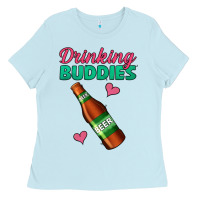Baby Blue drinking buddies beer bottle Ladies Tee - Jasminsmagicworld