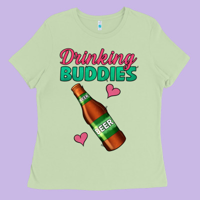 Drinking Buddies Beer Bottle Ladies Tee Designed By Jasminsmagicworld
