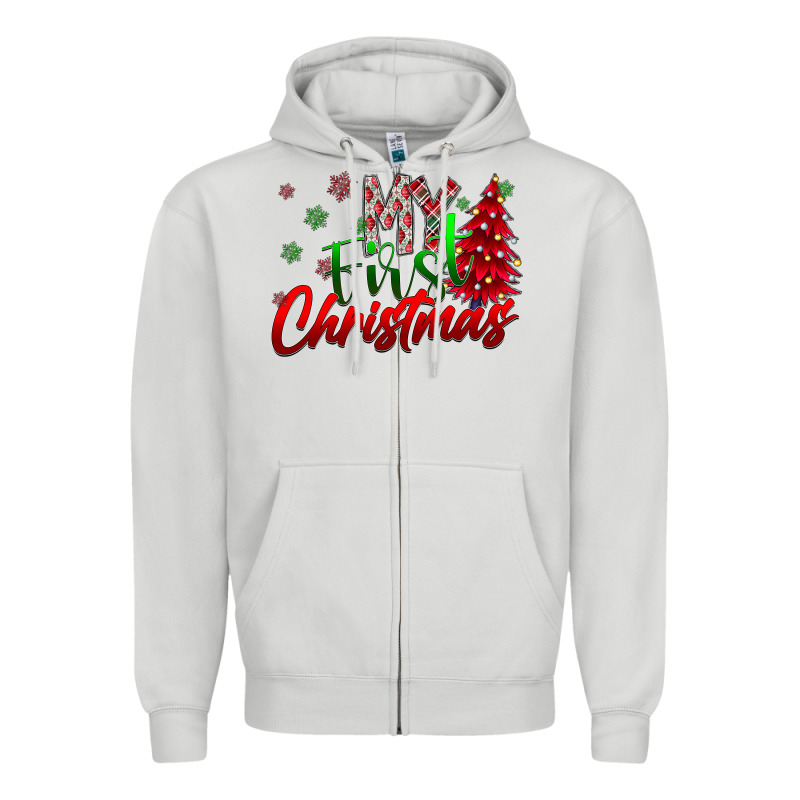 My First Christmas Zipper Hoodie by CowhideDigitalArt | Teevron