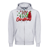 Heather Grey my first Christmas Zipper Hoodie - CowhideDigitalArt