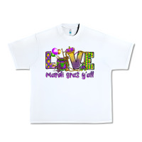 White Love Mardi Gras Y'all Urban Heavy Tee - HowdyJamesFarm