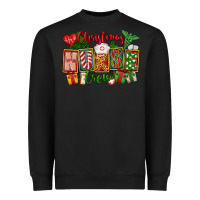 Black Christmas Nurse Crew Heavyweight Sweatshirt - FaDigitalArtStudio