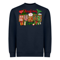 Navy Christmas Nurse Crew Heavyweight Sweatshirt - FaDigitalArtStudio