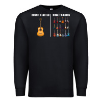 Black Guitars How it Started How It's Going Guitar Players Funny Premium Sweatshirt - minhPixels