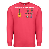 Cardinal Guitars How it Started How It's Going Guitar Players Funny Premium Sweatshirt - minhPixels