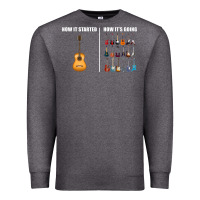 Charcoal Heather Guitars How it Started How It's Going Guitar Players Funny Premium Sweatshirt - minhPixels