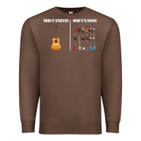 Chestnut Guitars How it Started How It's Going Guitar Players Funny Premium Sweatshirt - minhPixels