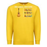 Lemon Guitars How it Started How It's Going Guitar Players Funny Premium Sweatshirt - minhPixels