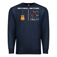 Navy Guitars How it Started How It's Going Guitar Players Funny Premium Sweatshirt - minhPixels