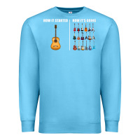 Ocean Blue Guitars How it Started How It's Going Guitar Players Funny Premium Sweatshirt - minhPixels