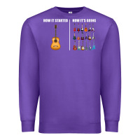 Guitars How It Started How It's Going Guitar Players Funny Premium Sweatshirt | Teevron