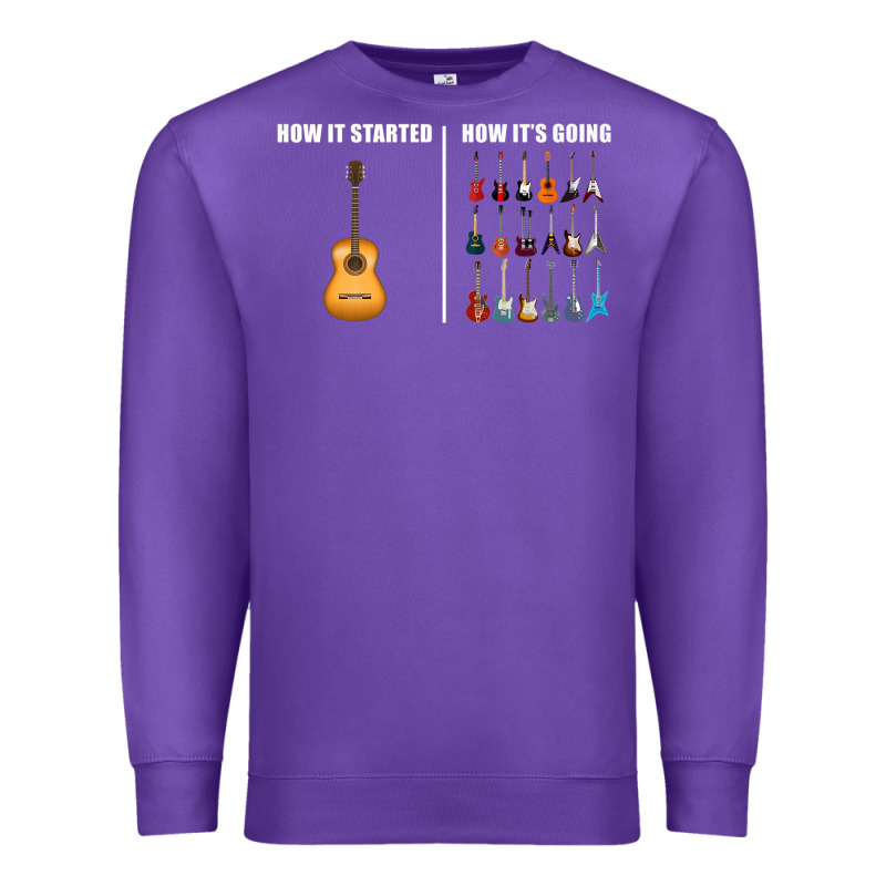Guitars How It Started How It's Going Guitar Players Funny Premium Sweatshirt by minhPixels | Teevron