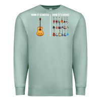 Seafoam Guitars How it Started How It's Going Guitar Players Funny Premium Sweatshirt - minhPixels