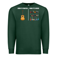 Sports Green Guitars How it Started How It's Going Guitar Players Funny Premium Sweatshirt - minhPixels