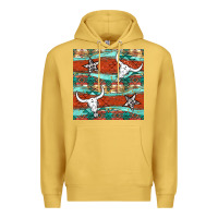 Antique Gold western aztec bull skull stars seamless pattern Premium Hoodie - BundleAndBundleShop