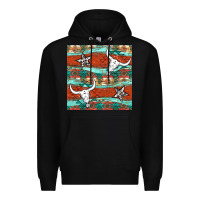 Black western aztec bull skull stars seamless pattern Premium Hoodie - BundleAndBundleShop
