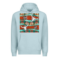 Blue Mist western aztec bull skull stars seamless pattern Premium Hoodie - BundleAndBundleShop