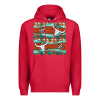 Cardinal western aztec bull skull stars seamless pattern Premium Hoodie - BundleAndBundleShop