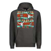 Charcoal Heather western aztec bull skull stars seamless pattern Premium Hoodie - BundleAndBundleShop