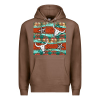 Chestnut western aztec bull skull stars seamless pattern Premium Hoodie - BundleAndBundleShop