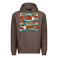 Coffee western aztec bull skull stars seamless pattern Premium Hoodie - BundleAndBundleShop