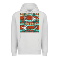 Dove Grey western aztec bull skull stars seamless pattern Premium Hoodie - BundleAndBundleShop