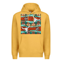 Mustard western aztec bull skull stars seamless pattern Premium Hoodie - BundleAndBundleShop