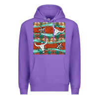 Purple western aztec bull skull stars seamless pattern Premium Hoodie - BundleAndBundleShop