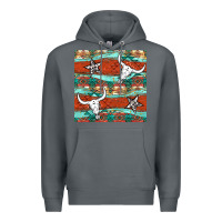 Rock western aztec bull skull stars seamless pattern Premium Hoodie - BundleAndBundleShop