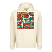 Sandshell western aztec bull skull stars seamless pattern Premium Hoodie - BundleAndBundleShop