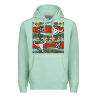 Seafoam western aztec bull skull stars seamless pattern Premium Hoodie - BundleAndBundleShop