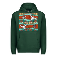 Sports Green western aztec bull skull stars seamless pattern Premium Hoodie - BundleAndBundleShop