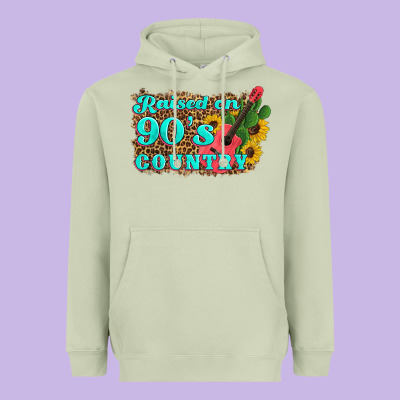 Raised 90's Country Guitar Cactus Sunflower's Heavyweight Hoodie Designed By Artiststas